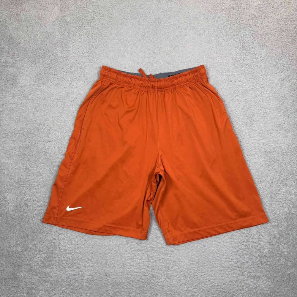 Nike Mens Dri-FIT Athletic Shorts Burnt Orange Large Elastic Waist Training Gym